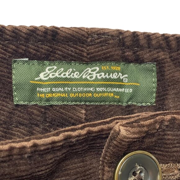 Eddie Bauer Classic Cocoa Brown Mid Rise Flared Leg Thin Wale Corduroy Pants - Picture 2 of 10